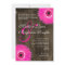 Rustic Wood Hot Pink Daisy Wedding Invitations