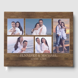 Rustic Wood Instagram Filter Photo Collage Wedding Guest Book