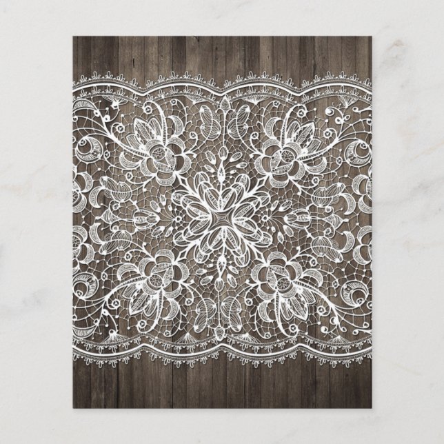 Rustic Wood & Lace Scrapbook Paper (Front)
