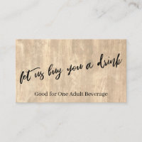 Rustic Wood Let Us Buy You a Drink Bar Voucher