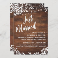 Rustic Wood, Lights & Lace Just Married Event