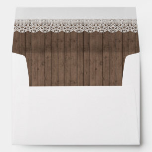 Rustic Wood Liner Invitation Envelope
