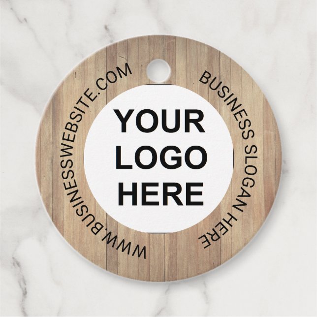 Rustic wood logo business Packaging Tags (Front)