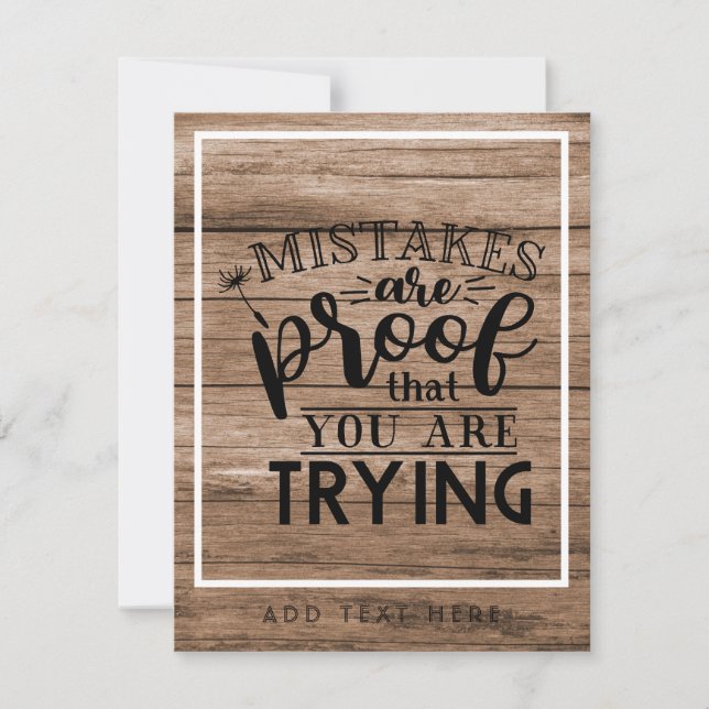 Rustic wood look gift with a motivational quotes (Front)