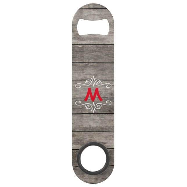 Rustic Wood-Look Monogrammed (Front)