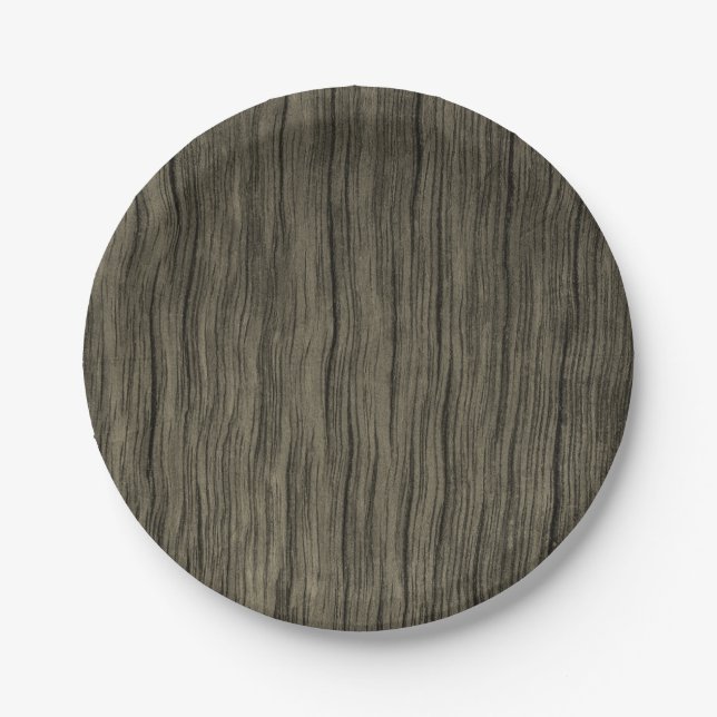 Rustic Wood Look Pattern Paper Plate (Front)
