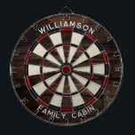 Rustic Wood Look Typography Family Games Room Dartboard<br><div class="desc">Elevate your game nights with our custom family wood effect dartboard, designed to bring a personal touch to your home. This unique dartboard allows you to proudly display your family name and location, making it not just a game but a cherished family heirloom. Ideal for gatherings, backyard parties, or simply...</div>