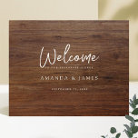 Rustic Wood Look Wedding Rehearsal Dinner Welcome Poster<br><div class="desc">This simply stylish wedding rehearsal dinner welcome poster template features a clean, minimalist, modern design. We've given this minimalist design a distinct character by combining a lively, relaxed 'Welcome' font with your first names highlighted below it between the rest of the welcome message and your date, and we've left considerable...</div>