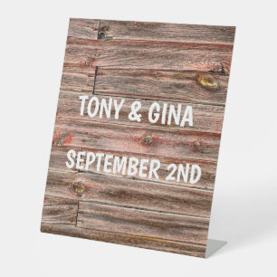 RUSTIC WOOD LOOK WEDDING WELCOME SIGN CUSTOM