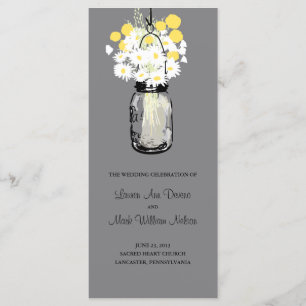 Rustic Wood Mason Jar and Wildflowers Program Programme