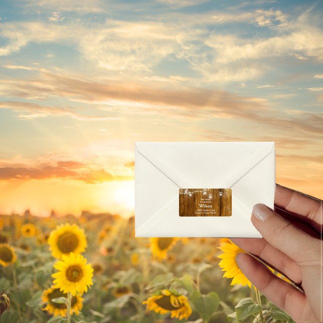Rustic Wood Mason Jar Hanging Light return address Label (Creator Uploaded)
