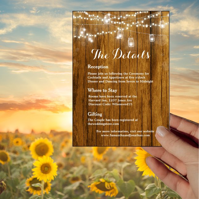 Rustic Wood Mason Jar Hanging Lights Details Card (Creator Uploaded)