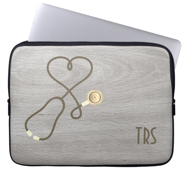 Rustic Wood Medical Doctor or Nurse Laptop Sleeve (Front)