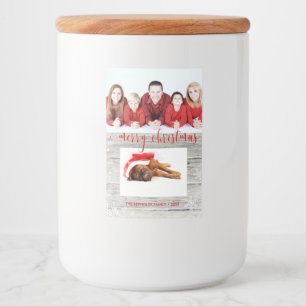Rustic Wood Merry Christmas Photo - Food Label