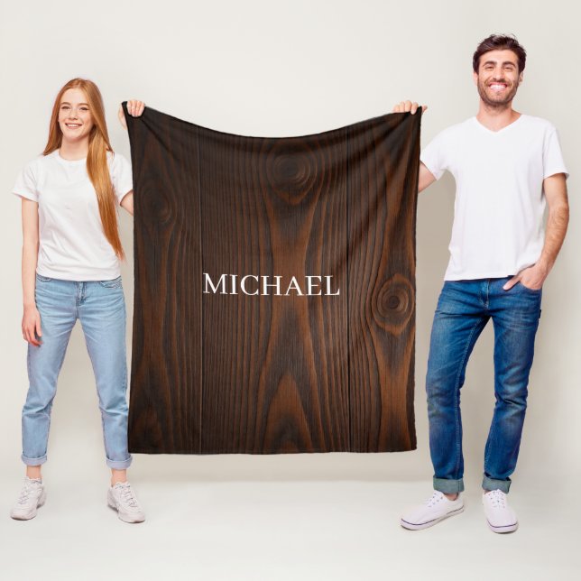 Rustic Wood Michael – Natural Strength Handcrafted Fleece Blanket (In Situ)