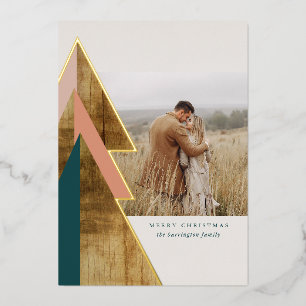 Rustic Wood Minimal Christmas Tree Photo