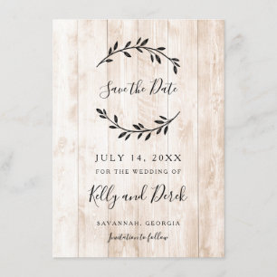 Rustic Wood Minimalist Branches Save the Date Invitation
