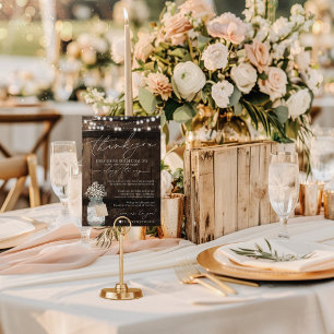 Rustic Wood Minimalist Napkin Thank You Card