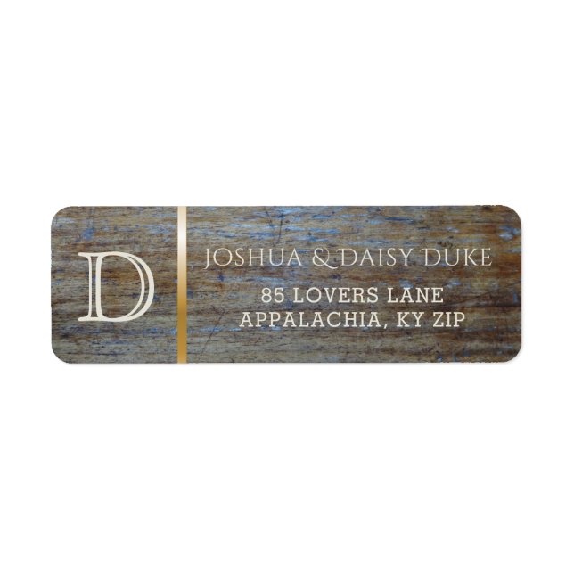 Rustic Wood Monogrammed | Country Wedding Theme (Front)