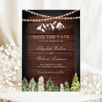 Rustic Wood Mountain Forest Photo Wedding