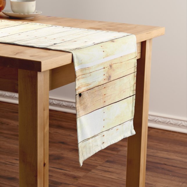 Rustic Wood Old Barn Board Barnwood Panelling Long Table Runner (In Situ)