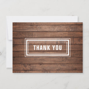 Rustic Wood Panels Simple Modern Thank You Card