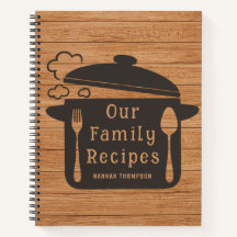 Rustic Wood Personalised Cooking Family Recipes