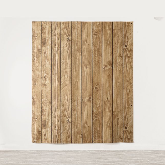 Rustic Wood Photo Backdrop Tapestry (Front)