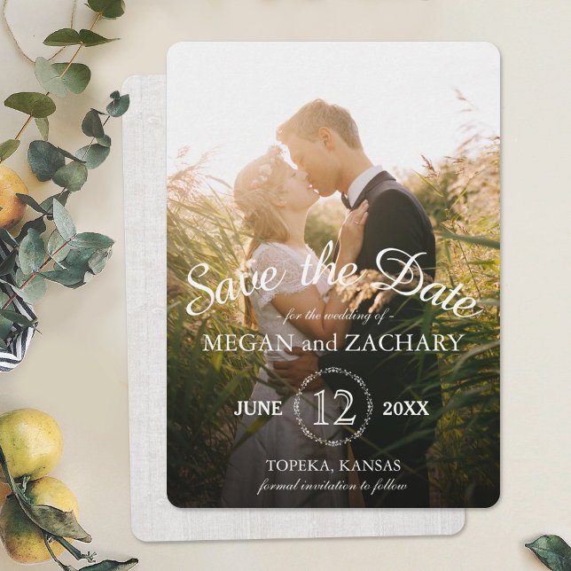Rustic Wood Photo Custom Wedding Save the Date (Creator Uploaded)