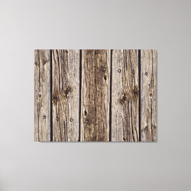 Rustic Wood Photo Realistic Aged Boards Canvas Print (Front)