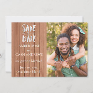 Rustic Wood Photo Save the Date
