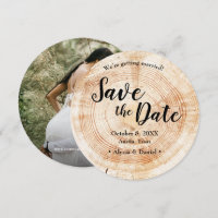 Rustic WOOD photo WEDDING Save the date