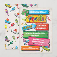 Rustic Wood Planks Mexican Fiesta Party Invitation