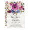 Rustic Wood Plum Floral Baby Shower Invitation