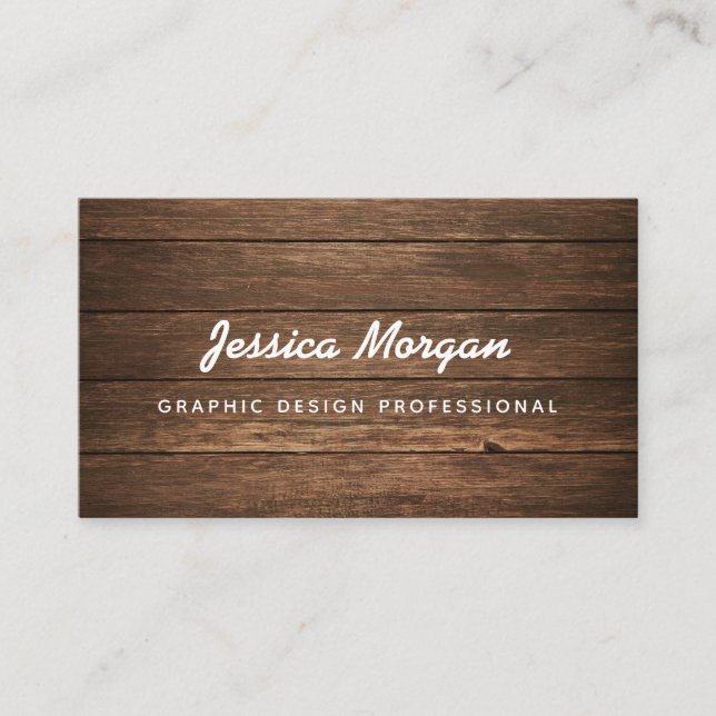 Rustic Wood Professional Business Cards (Front)