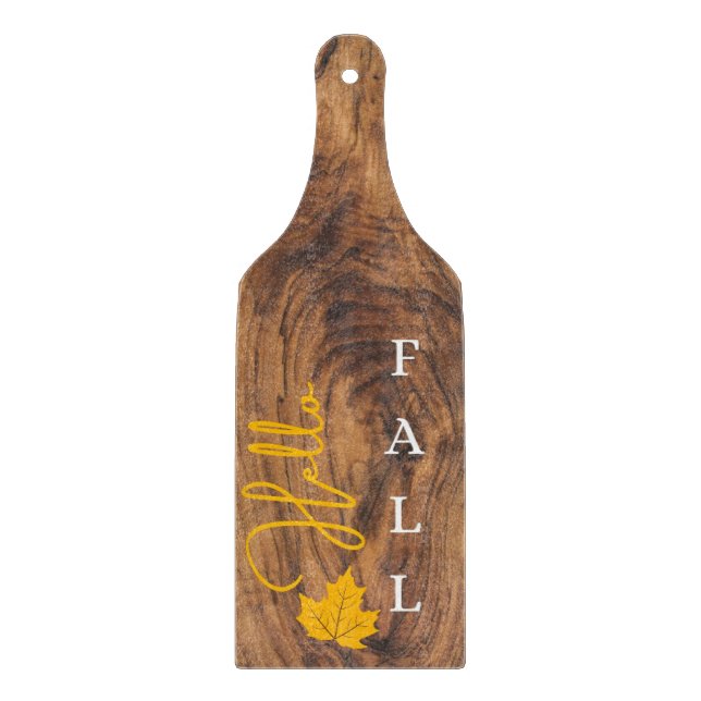 Rustic Wood Pumpkin Glass Cutting Board (Front)