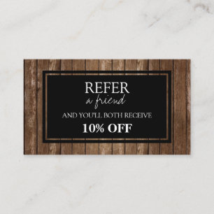 Rustic Wood Referral Card