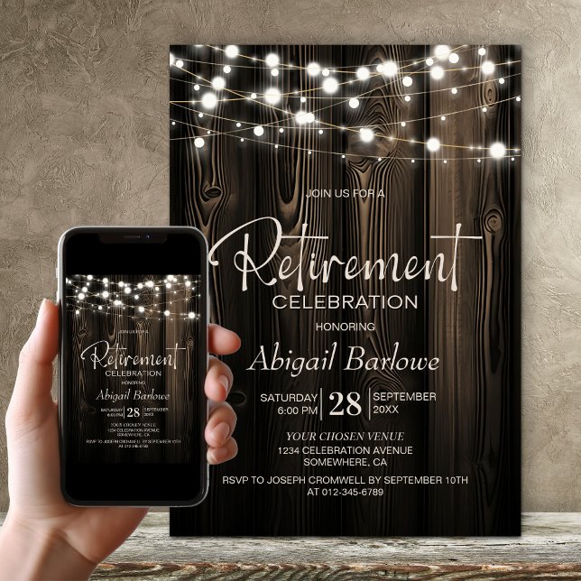 Rustic Wood Retirement Party Invitation (Creator Uploaded)