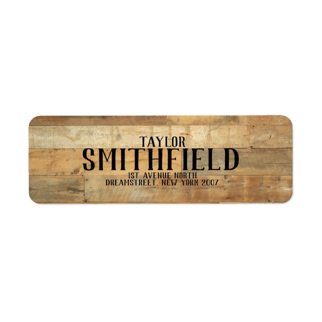Rustic Wood Return Address Label (Front)