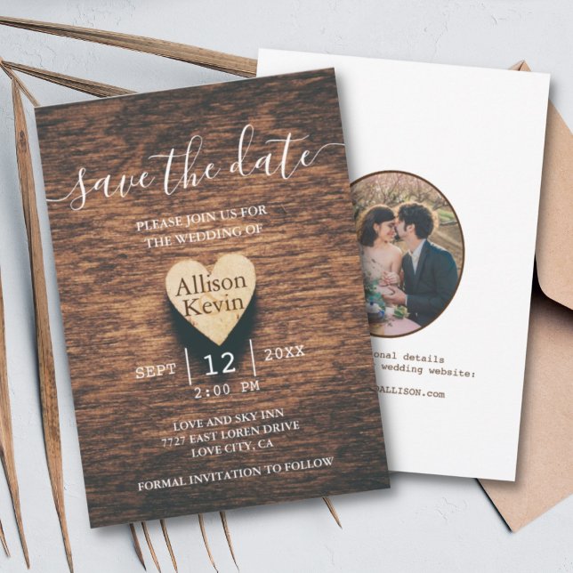Rustic Wood Save The Date Fall Wedding Invitation (Creator Uploaded)