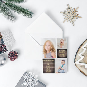 Rustic Wood Season's Greetings Christmas