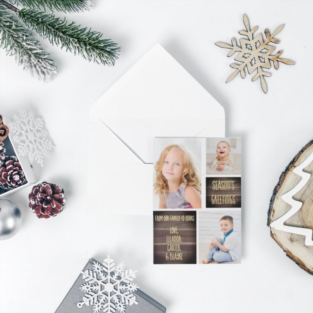 Rustic Wood Season's Greetings Christmas (Creator Uploaded)