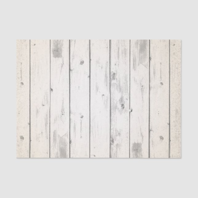 Rustic Wood Shabby Chic Weathered Barn Boards Tissue Paper (Front)