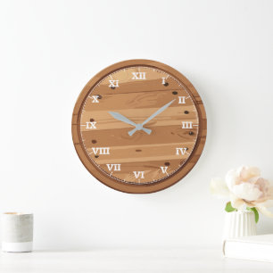 Rustic Wood Sign Large Clock