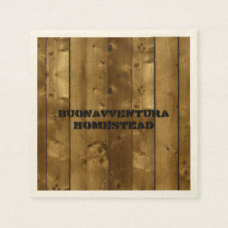 Rustic Wood Slats Customisable Name Napkin