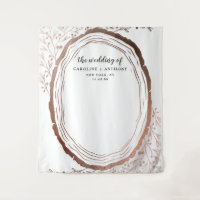 Rustic Wood Slice Copper Foil Photo Booth Backdrop