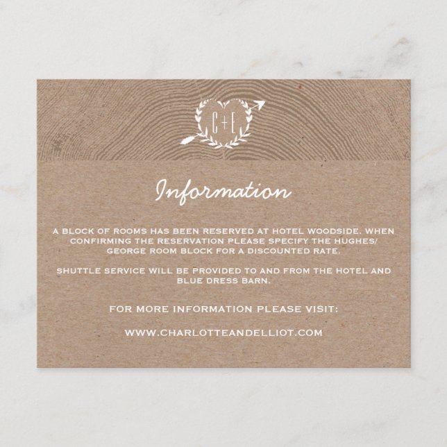 Rustic Wood Slice | Information Card (Front)
