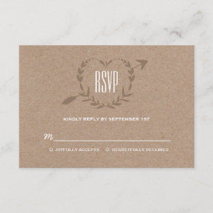 Rustic Wood Slice RSVP Card