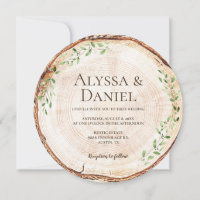 Rustic Wood Slice with Greenery woodland wedding