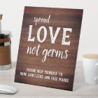 Rustic Wood Spread Love Not Germs Covid Wedding